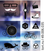 Hipster style info graphic element and icon . Vector illustration .Blur, shadows background. Стоковая иллюстрация, агентство Ingram Publishing / Фотобанк Лори