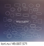 Vintage thin line labels set can be used for invitation, congratulation or website. Стоковая иллюстрация, агентство Ingram Publishing / Фотобанк Лори