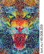 Abstract tiger. Geometric hipster illustration. Poster in pointillism style. Abstract tiger. Geometric hipster illustration. Стоковая иллюстрация, агентство Ingram Publishing / Фотобанк Лори