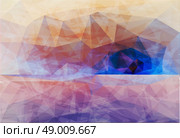 Polygonal seaside view sammer poster  with typography elements. Polygonal background illustration. Polygonal seaside view sammer poster. Стоковая иллюстрация, агентство Ingram Publishing / Фотобанк Лори