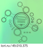 Thin linebusiness Infographics, plat elements. Options, diagram on blur landscape can be used for workflow layout, banner, step up options,  number options,  web template. Стоковая иллюстрация, агентство Ingram Publishing / Фотобанк Лори