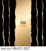 Gold and black torn paper. Vector illustration Gold and black torn paper. Template background. Стоковая иллюстрация, агентство Ingram Publishing / Фотобанк Лори