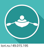 rowing icon on white circle with a long shadow. Стоковая иллюстрация, агентство Ingram Publishing / Фотобанк Лори