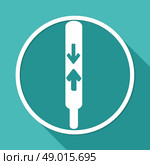 thermometer icon on white circle with a long shadow. Стоковая иллюстрация, агентство Ingram Publishing / Фотобанк Лори