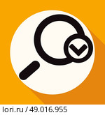 Magnify icon on white circle with a long shadow. Стоковая иллюстрация, агентство Ingram Publishing / Фотобанк Лори