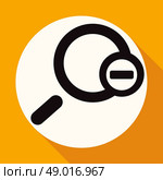 Magnify icon on white circle with a long shadow. Стоковая иллюстрация, агентство Ingram Publishing / Фотобанк Лори