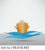 Drowning and reaching out hand for help. Стоковая иллюстрация, агентство Ingram Publishing / Фотобанк Лори