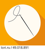 Icon Needle on white circle with a long shadow. Стоковая иллюстрация, агентство Ingram Publishing / Фотобанк Лори