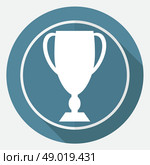 Icon Champions Cup on white circle with a long shadow. Стоковая иллюстрация, агентство Ingram Publishing / Фотобанк Лори