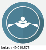 rowing icon on white circle with a long shadow. Стоковая иллюстрация, агентство Ingram Publishing / Фотобанк Лори