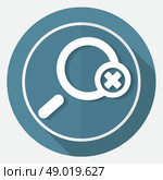 Magnify icon on white circle with a long shadow. Стоковая иллюстрация, агентство Ingram Publishing / Фотобанк Лори