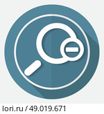 Magnify icon on white circle with a long shadow. Стоковая иллюстрация, агентство Ingram Publishing / Фотобанк Лори