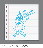 funny cartoon frog. Стоковая иллюстрация, агентство Ingram Publishing / Фотобанк Лори