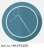Icon Needle on white circle with a long shadow. Стоковая иллюстрация, агентство Ingram Publishing / Фотобанк Лори