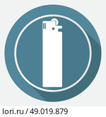Icon lighter on white circle with a long shadow. Стоковая иллюстрация, агентство Ingram Publishing / Фотобанк Лори