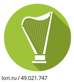 Lyra icon. Flat vector icon with long shadow. Стоковая иллюстрация, агентство Ingram Publishing / Фотобанк Лори