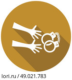 Icon modern police on white circle with a long shadow. Стоковая иллюстрация, агентство Ingram Publishing / Фотобанк Лори