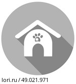 Pet dog house flat icon with long shadow. Стоковая иллюстрация, агентство Ingram Publishing / Фотобанк Лори