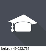 Icon Graduation cap on long shadow. Стоковая иллюстрация, агентство Ingram Publishing / Фотобанк Лори
