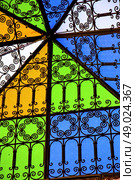 colorated glass and sun in morocco africa window and light. Стоковое фото, агентство Ingram Publishing / Фотобанк Лори