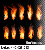 Fire vectors on transparent background. Стоковая иллюстрация, агентство Ingram Publishing / Фотобанк Лори