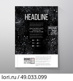 Interconnection network, molecular structure on black background. Brochure, flyer or report for business, template vector. Стоковая иллюстрация, агентство Ingram Publishing / Фотобанк Лори