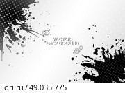 Abstract hand drawn spotted black background with empty place for text message, great composition for your design, grunge style vector illustration. Стоковая иллюстрация, агентство Ingram Publishing / Фотобанк Лори