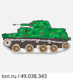 Battle Tank. Doodle style. Стоковая иллюстрация, агентство Ingram Publishing / Фотобанк Лори