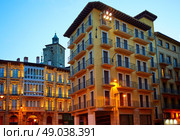 Pamplona Navarra Ayuntamiento city Hall square way of Saint James. Стоковое фото, агентство Ingram Publishing / Фотобанк Лори