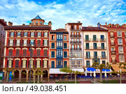 Pamplona Navarra in Spain plaza del Castillo square downtown. Стоковое фото, агентство Ingram Publishing / Фотобанк Лори