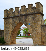 Obanos Plaza de los Fueros in Saint James Way at Navarra Spain. Стоковое фото, агентство Ingram Publishing / Фотобанк Лори