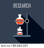 Research. Flat icon. Vector illustration. Стоковая иллюстрация, агентство Ingram Publishing / Фотобанк Лори