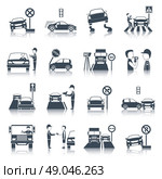 Traffic violation and road security black icons set isolated vector illustration. Traffic Violation Icons Set. Стоковая иллюстрация, агентство Ingram Publishing / Фотобанк Лори