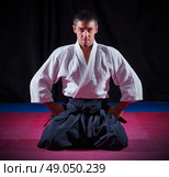 Aikido fighter on black background. Стоковое фото, агентство Ingram Publishing / Фотобанк Лори