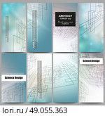 Set of modern vector flyers. Abstract vector background of digital technologies, cyber space. Стоковая иллюстрация, агентство Ingram Publishing / Фотобанк Лори