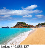 Tossa de Mar beach in Costa Brava of Catalonia Spain Platja Gran playa. Стоковое фото, агентство Ingram Publishing / Фотобанк Лори