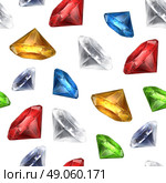 Gems seamless background, vector. Стоковая иллюстрация, агентство Ingram Publishing / Фотобанк Лори