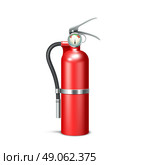 Red realistic fire extinguisher isolated on white background vector illustration. Fire Extinguisher Isolated. Стоковая иллюстрация, агентство Ingram Publishing / Фотобанк Лори