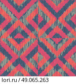 Seamless geometric ikat  pattern vector background tile. Стоковая иллюстрация, агентство Ingram Publishing / Фотобанк Лори