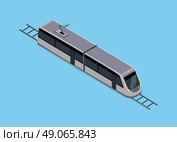 Isometric Illustration of a Subway Train. Vector isometric of subway train. Vehicles designed to carry large numbers of passengers. High speed inter-city commuter train. Isometric train. Vector public electric transport. Isometric transport. Стоковая иллюстрация, агентство Ingram Publishing / Фотобанк Лори