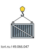 Load container icon design style. Loading icon, loader and loading dock, freight shipping, cargo heavy, delivering and loading, warehouse and logistic, export moving illustration. Стоковая иллюстрация, агентство Ingram Publishing / Фотобанк Лори