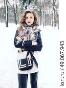 stylish street fashion concept - young slim blond woman with purple lips and curly hair having fun. hair care, fashion bob hairstyle. fashion blogger girl outdoors. Стоковое фото, агентство Ingram Publishing / Фотобанк Лори