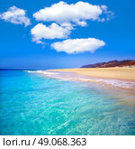 Morro Jable Matorral beach Jandia in Pajara of Fuerteventura at Canary Islands. Стоковое фото, агентство Ingram Publishing / Фотобанк Лори