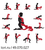  Love Positions Icons Set. Kama sutra love positions red black icons set flat isolated vector illustration . Стоковая иллюстрация, агентство Ingram Publishing / Фотобанк Лори