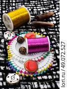 elements of needlework. Tools and accessories for sewing and needlework. Стоковое фото, агентство Ingram Publishing / Фотобанк Лори