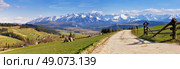 South Poland Panorama with snowy Tatra mountains in spring, Стоковое фото, агентство Ingram Publishing / Фотобанк Лори