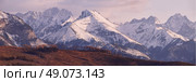 Panorama of snowy Tatra mountains in spring, south Poland. Malopolska. Стоковое фото, агентство Ingram Publishing / Фотобанк Лори