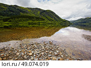 view on Loch Lubnaig with reflection, Scotland. Стоковое фото, агентство Ingram Publishing / Фотобанк Лори