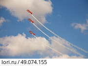 three airplanes in formation on airshow. Стоковое фото, агентство Ingram Publishing / Фотобанк Лори