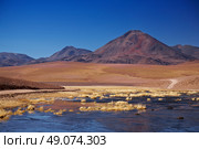 stratovolcano Cerro Colorado near Rio Putana in Atacama region, Chile. Стоковое фото, агентство Ingram Publishing / Фотобанк Лори